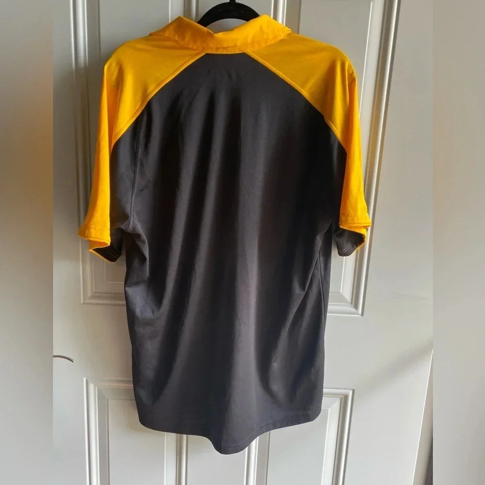 Adidas Kennesaw State University Polo Shirt Sz L Black/Yellow Climalite Owls
